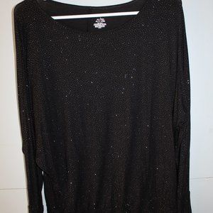 Jennifer Lopez Black Long Sleeve Sparkly Shirt